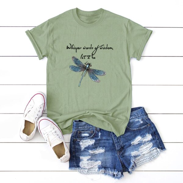 dragonfly whisper words of wisdom t-shirt